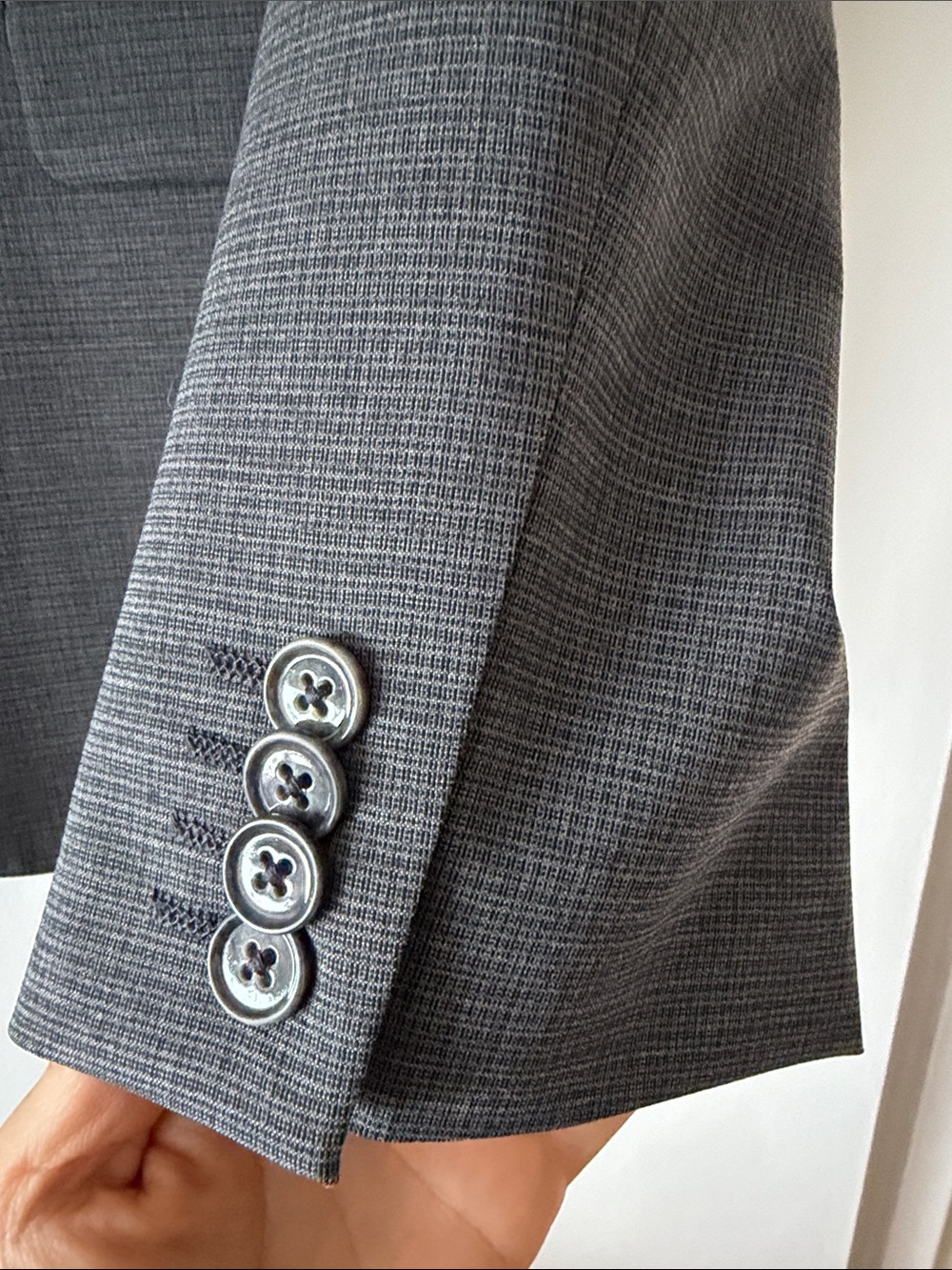 Express Men's Gray Slim Fit Wool Blend Stretch Suit 2-Piece Set 42R / 34x30 - Picture 6 of 16